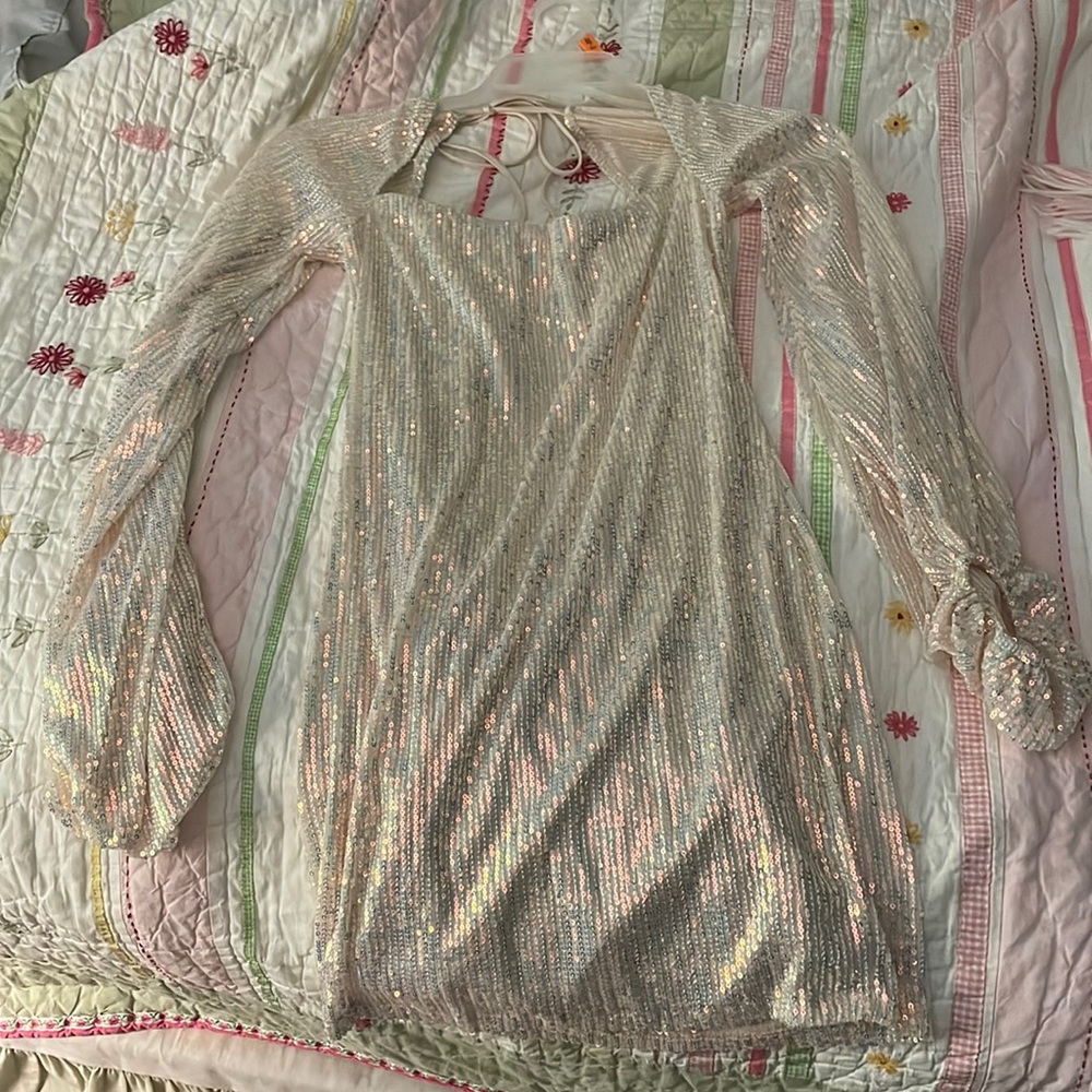 Lucy in the Sky sequin pencil dress in size L. Never been worn